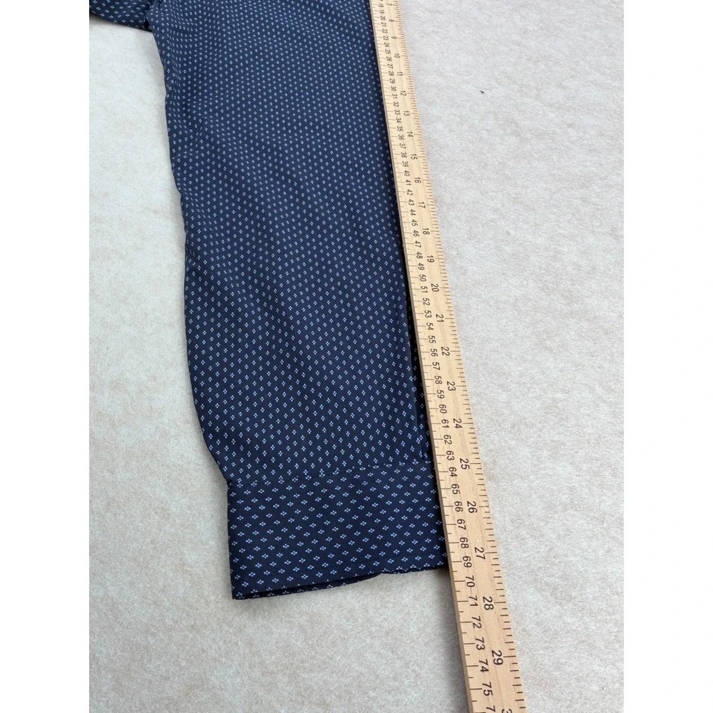 Polo Ralph Lauren Mens Classic Fit Performance Shirt Navy Diamond Print Large